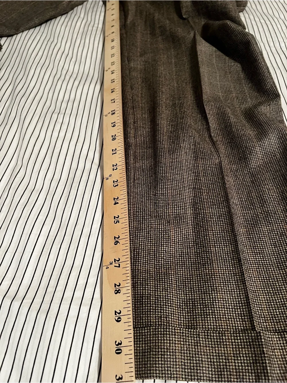 Lauren Ralph Lauren 100% Wool Houndstooth Pleated Dress Pants 36x32